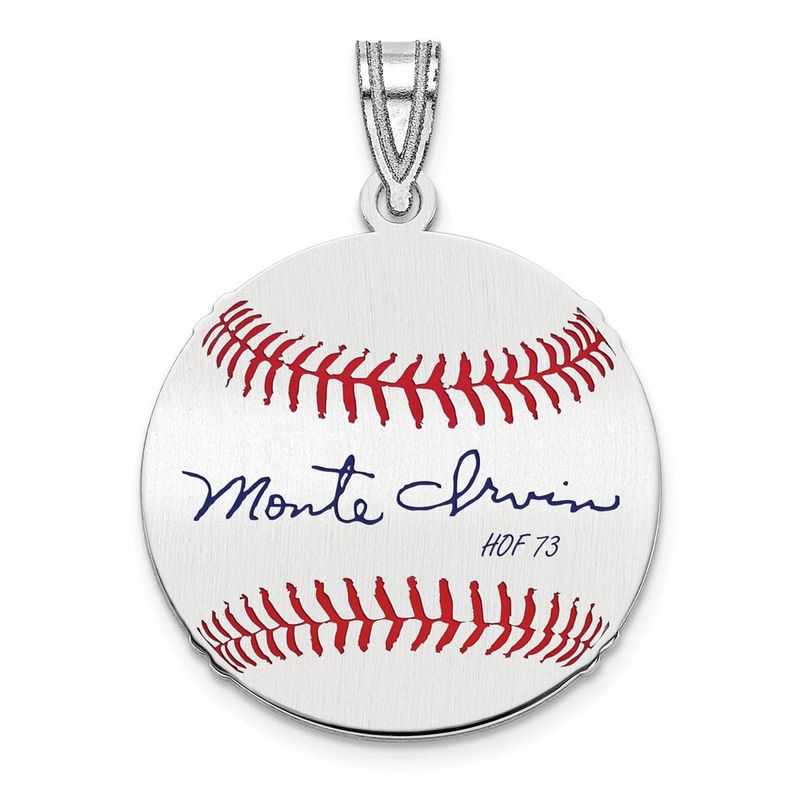 Sterling Silver Monte Irvin Signature Sm Enamel Baseball Pendant
